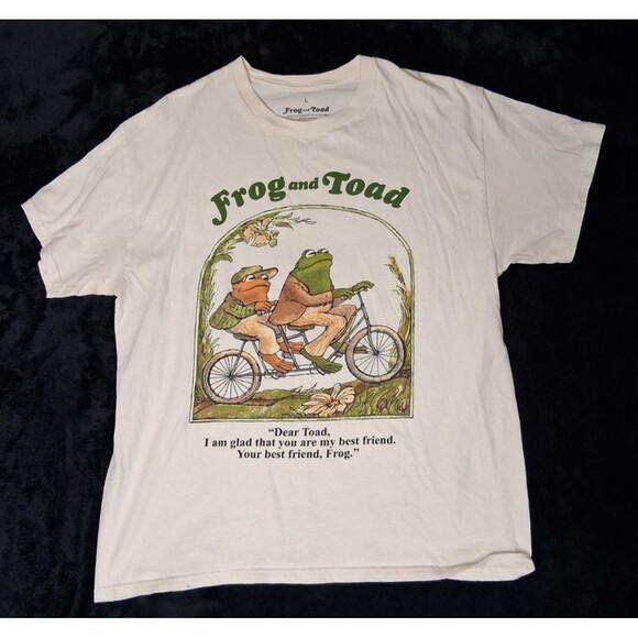 Frog & Toad Tops - Frog & Toad Short Sleeve Graphic Tee L Cream Nostalgia Retro Vintage Kidcore